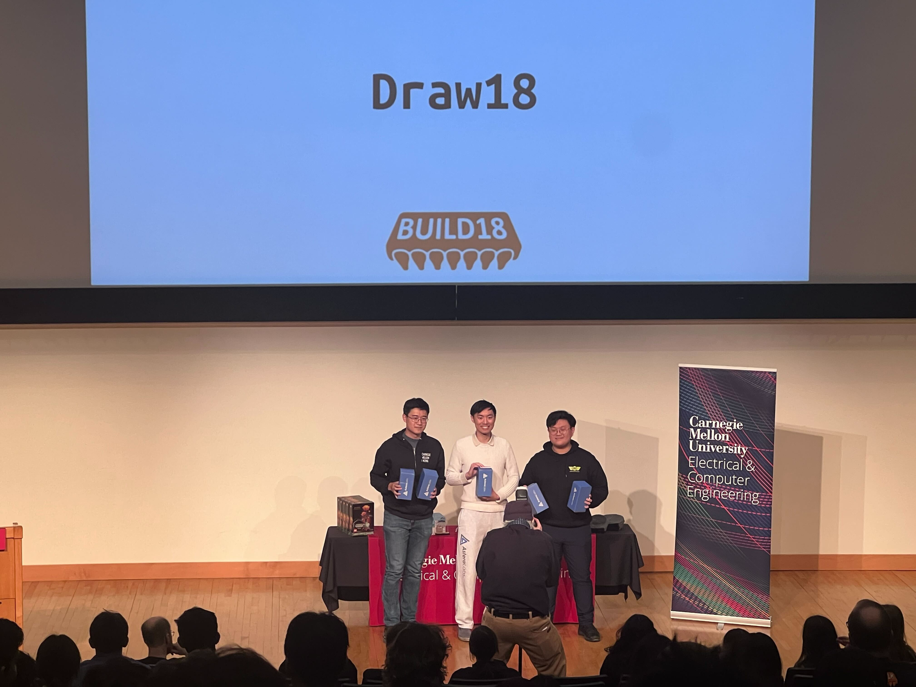 Team accepting the Astera Lab's Choice award at Build18