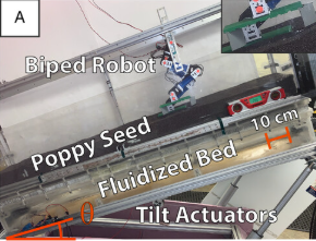 Labeled diagram of the tilting fluidized bed testbed